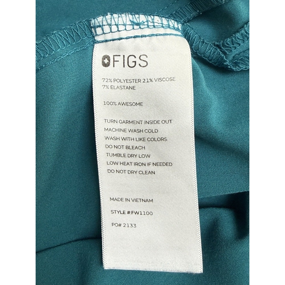 FIGS Women's Casma Three Pocket Scrub Top Pacific Blue Size XXS - Picture 6 of 6